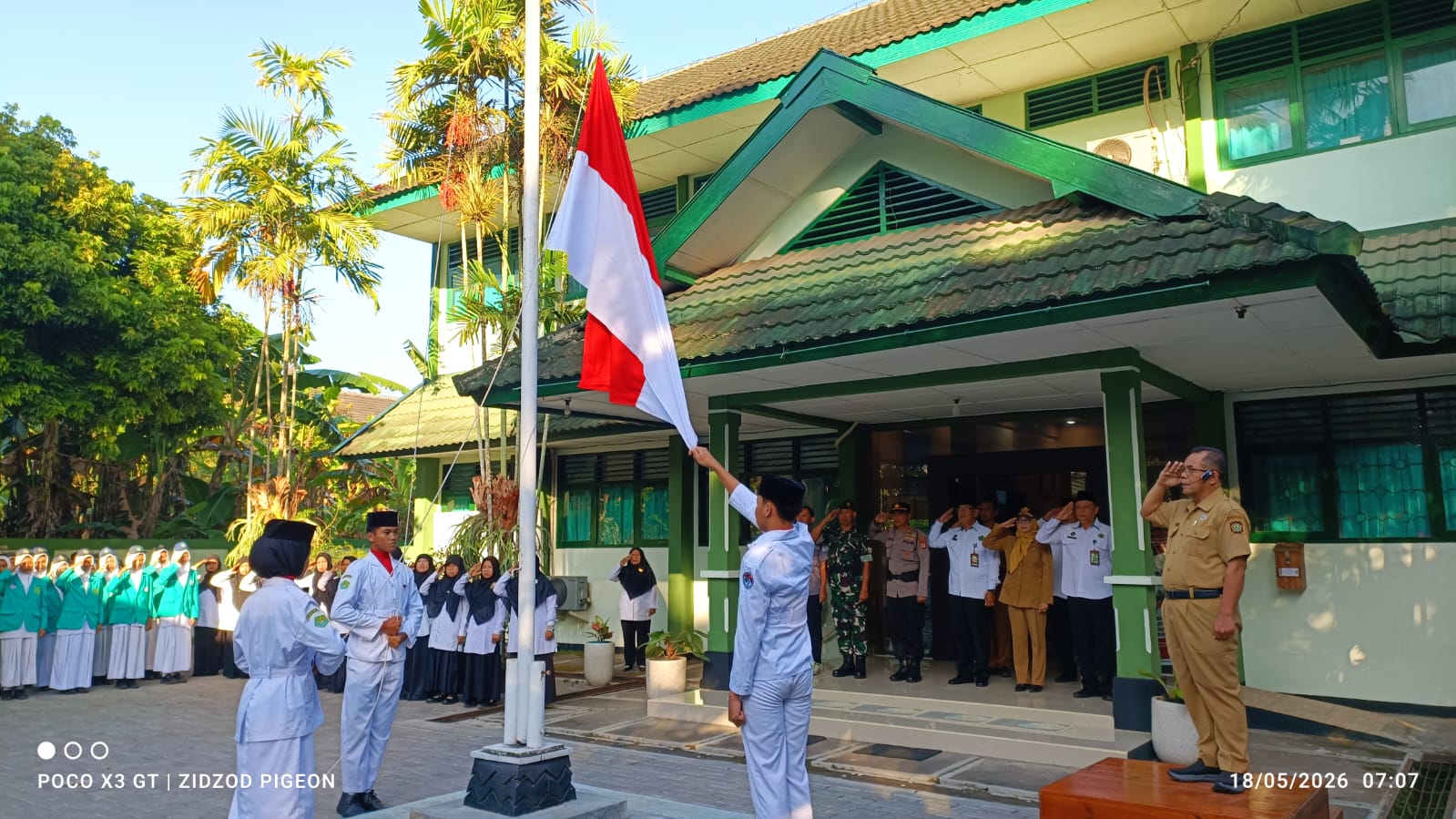 MTsN 6 Kulon Progo Sukses Gelar Upacara Bersama Sekda dan Kesbangpol